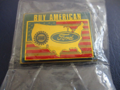 Vintage Enamel Pin, Ford Motor Co, Buy American Pin UAW Made in the USA ...