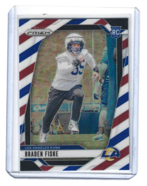 2024 Panini Prizm Red White Blue Prizm RC #310 Braden Fiske Los Angeles Rams