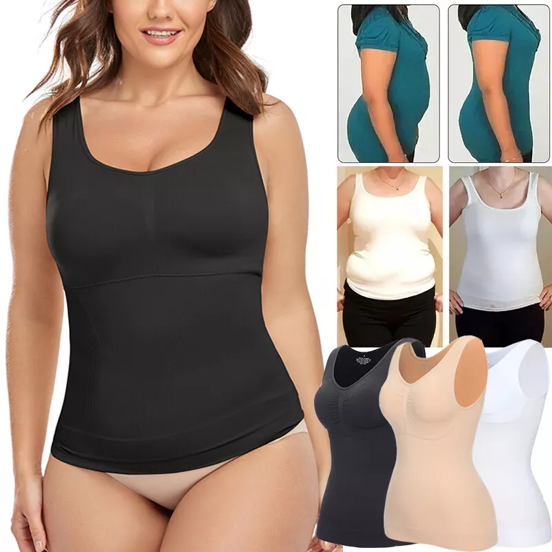 Women Lace Camisoles Built in Bra Vest Slimmer Shapewear Tank Tops