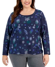 Karen Scott Plus Size Winter Magic Scoop-Neck Top 2X