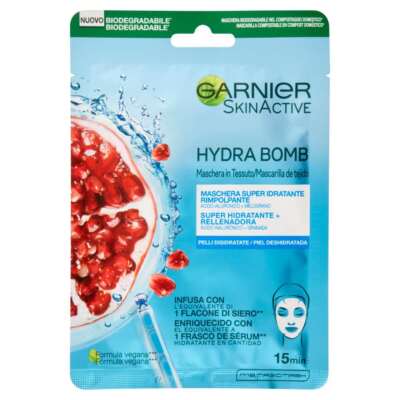 Garnier Hydra Bomb Super Feuchtigkeitsspendende Granatapfel Stoff Gesichtsmaske 32gr