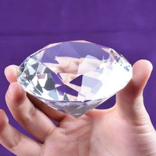 80MM Clear Crystal Diamond Art Giant Glass Paperweight Wedding Decor