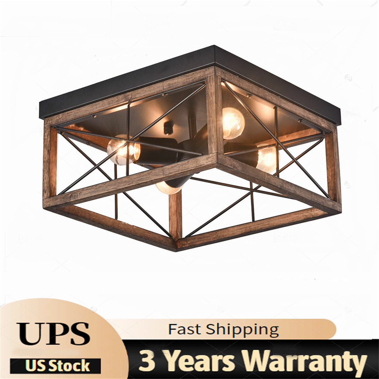 Farmhouse Chandelier Ceiling Fixture Glass Pendant Light Kitchen Island Lamp