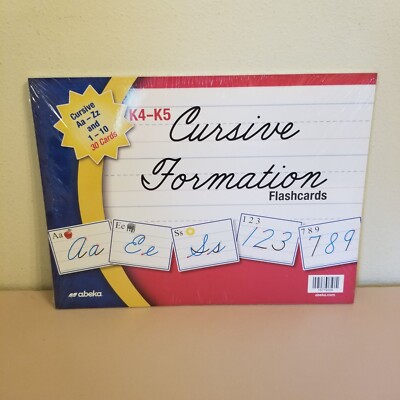 Cursive Formation Flashcards Abeka Home School K4 K5 Teaching Aid Educational