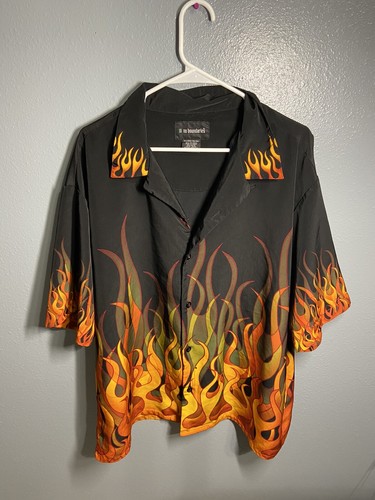 VTG 90s Y2K No Boundaries Flames Fire 