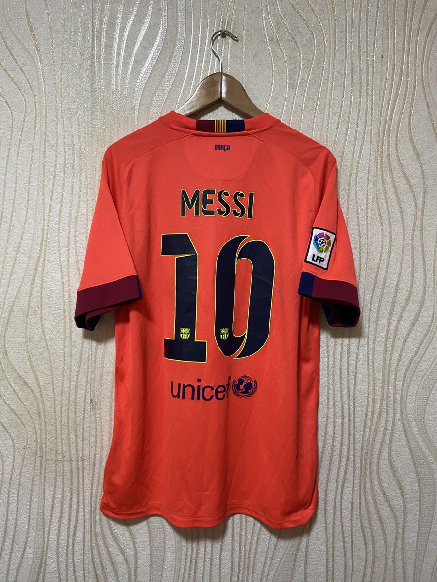 Camiseta retro FC Barcelona naranja 2014-2015 dorsal messi