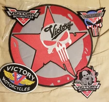 Victory Motorcycle 5 pc  Embroidered Patch High Quality 10.5" round