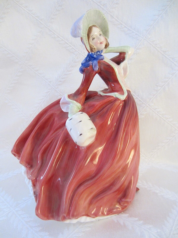 Royal Doulton Lady Figurine "Autumn Breezes" HN 1934-Red Dress