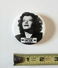 VINTAGE AMC KATHARINE HEPBURN  MOVIE PROMO BUTTON AMERICAN MOVIE CLASSICS TV PIN