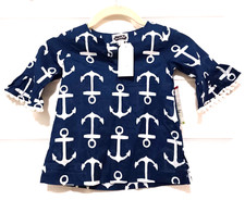     SMALL 12-18 MONTH MUD PIE NAVY BLUE COTTON COVER UP NWT    