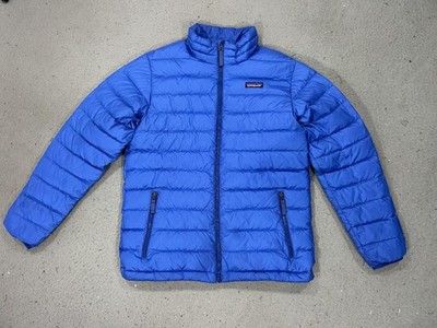 Patagonia Jacket Kids XL 14 Blue Down Puffer Quilted Packable Hiking Outdoor