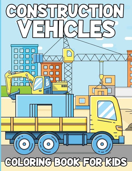 Tobba | Construction Vehicles Coloring Book For Kids | Taschenbuch | Englisch-image