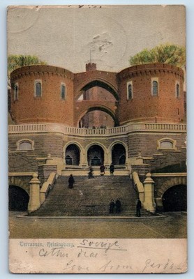 Scania Sweden Postcard View of Terraces Helsingborg 1905 Antique Posted