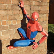 New Dry Spider-Man Wall Hanging Home Decoration 3D Paper Handcrafted Model 80cm