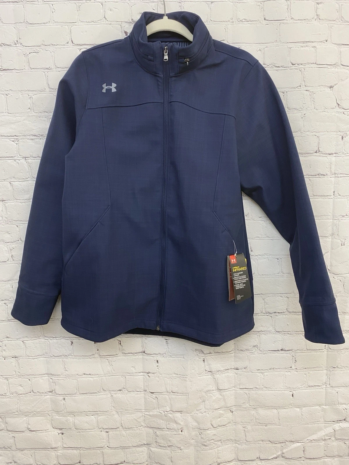 NWT Men Under Armour Barrage Softshell Jacket Blue(1300127) Size Large Infrared