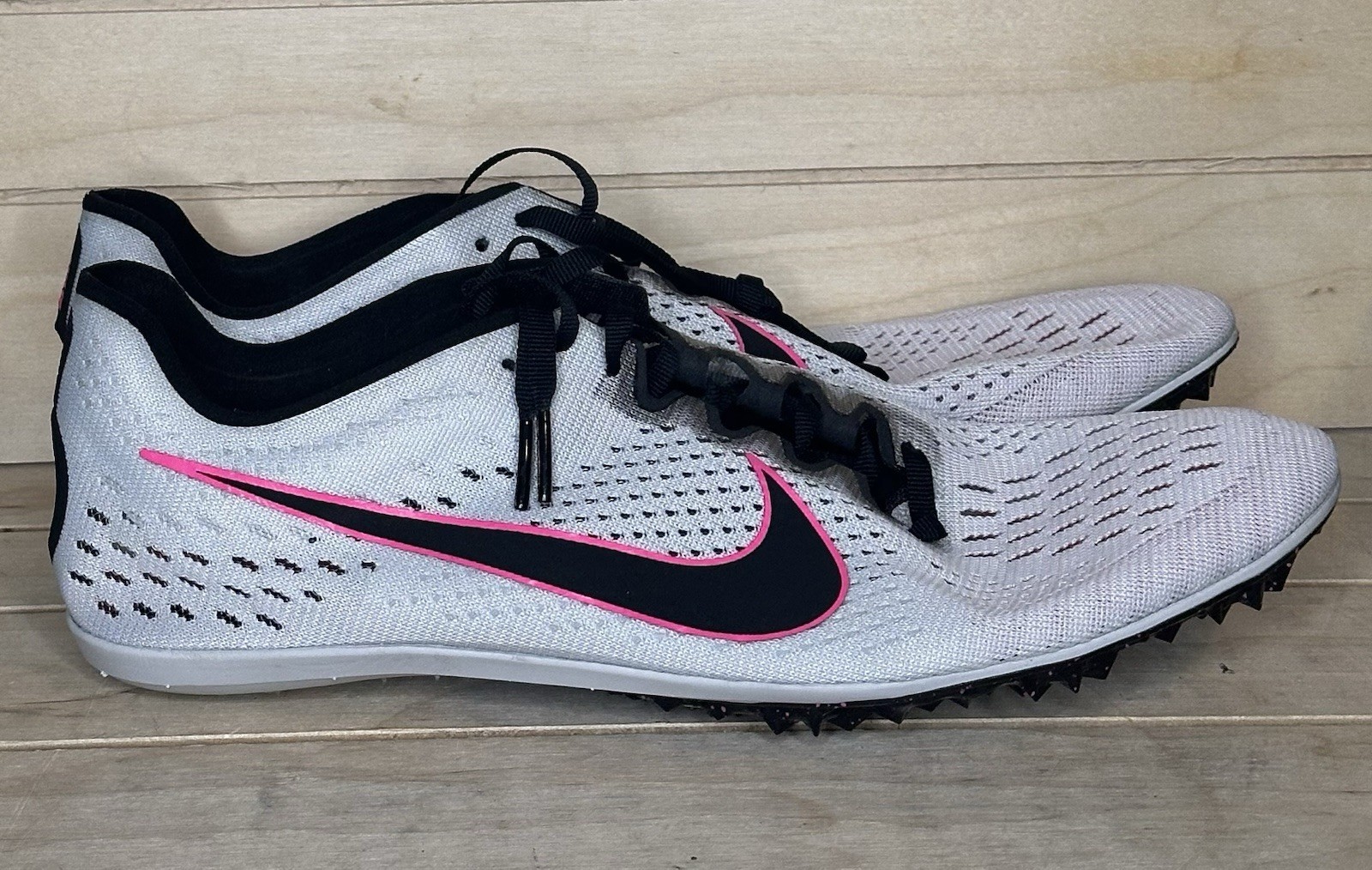 Nike Zoom Victory 3 Sz 12 Pure Platinum Pink Blast Running Spike Shoe 835997-002 thumbnail 6