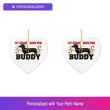 Custom Dachshund Wiener Dog Paw Print Set of 2 Ornament Personalized Pet Name