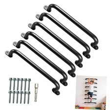 6 Set Set 17" Metal Playground Handles for Indoor  Outdoor  1"Grab Black-6
