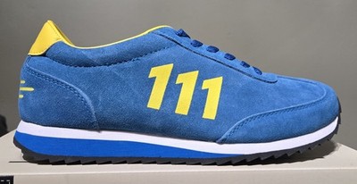 New Fallout Vault Tec 111 Sneakers Mens 9.5 Bethesda Blue Suede Shoes