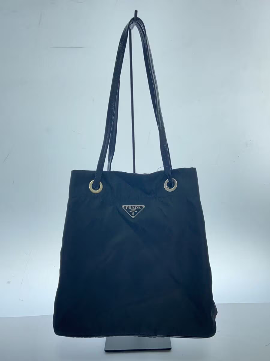 Prada Black Nylon Tote Bag Minimalist Design