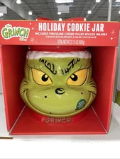 The Grinch, Dr. Seuss, Costco Holiday Cookie Jar, NEW, Includes Pirouline Wafers
