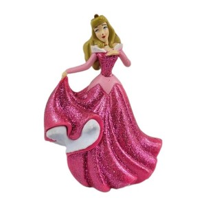Disney Sleeping Beauty Aurora Princess Pink Glitter Dress 3.5" PVC Figure Topper