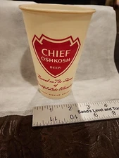 Vintage Chief Oshkosh Beer Paper Solo Cup Wax Coated Dusposable Hard To Find 