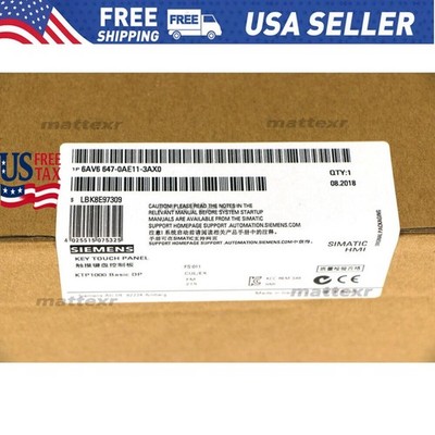 New Siemens 6AV6647-0AE11-3AX0 6AV6 647-0AE11-3AX0 SIMATIC HMI KTP1000