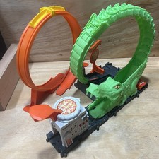 Hot Wheels City GATOR LOOP ATTACK  Orange DOUBLE LOOP Track Set Bundle