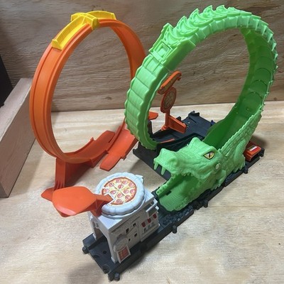 Hot Wheels City GATOR LOOP ATTACK + Orange DOUBLE LOOP Track Set Bundle