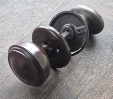 Pair of Art Deco Round Bakelite & Brass Egg Door Handles (Reclaimed, Salvage)