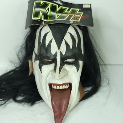 #ad KISS Illusive Concepts Whole Head Mask Gene Simmons Demon Bonus Foam Stand NEW $84.99