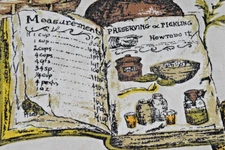 Vintage Fabric Pattern Rights Inc 70s Preserving Pickling Screenprint 2.3YdX49In