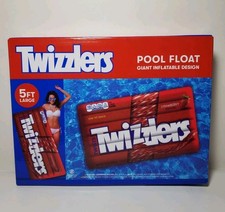 Giant 5ft. Twizzlers Inflatable Pool Float Candy Red Licorice Design Raft NEW