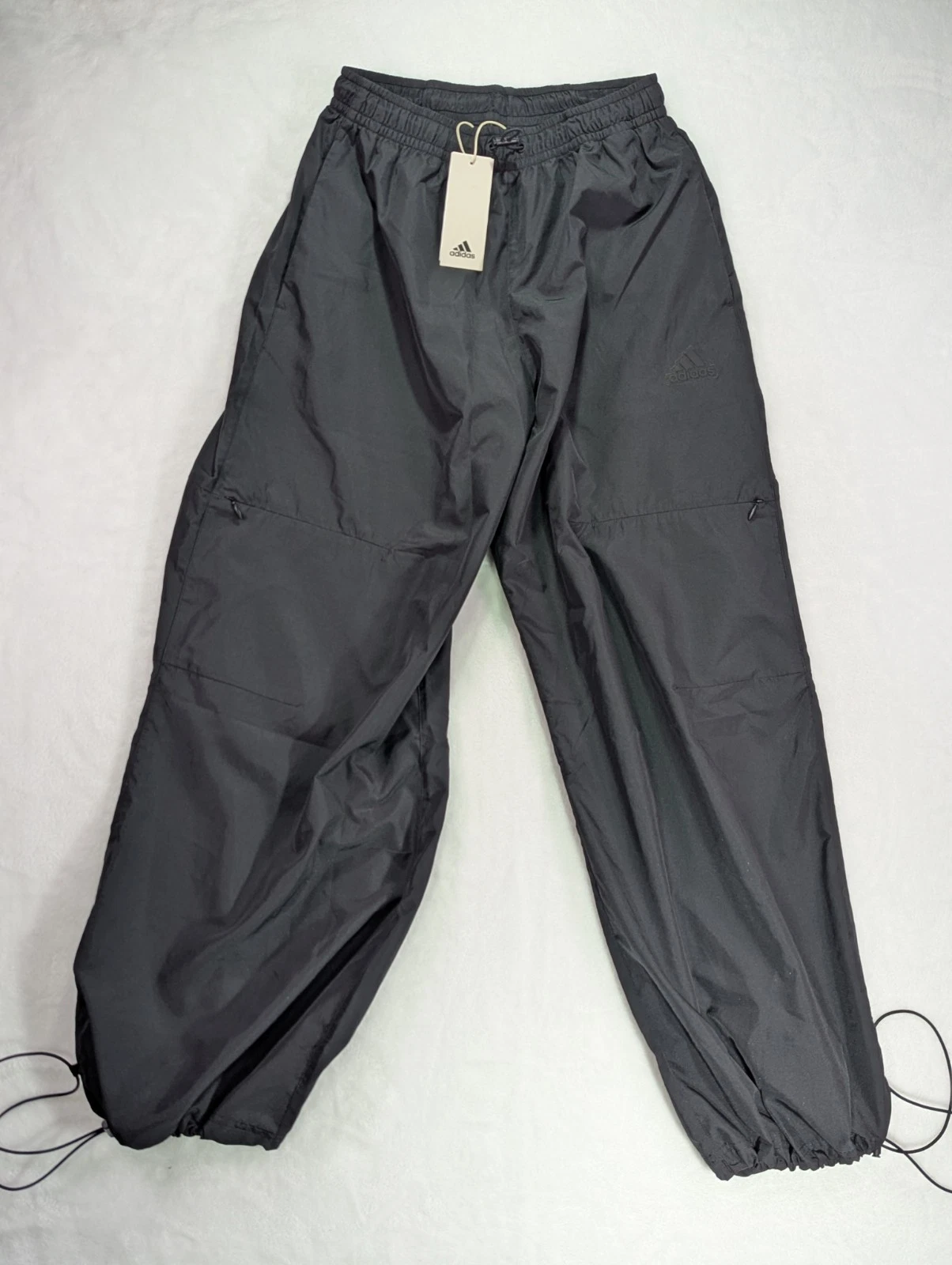 Adidas AdiClub Black Baggy Cargo Pants Drawstring JM6738 Men’s XS Wide Leg