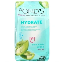 75 Wipes 5 Ponds Vitamin Micellar Hydrate Aloe Vera + Vit B3 Pre-moistened