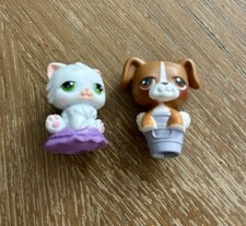 Littlest Pet Shop Pencil Toppers Brown Puppy Boxer and White Persian Cat