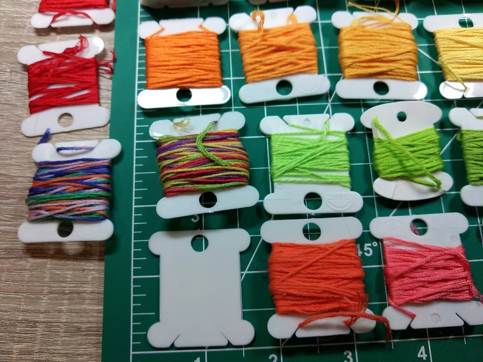Cross Stitch Floss 41 Diff. Colors, 60 Unused DMC Embroidery String Cards. #Card - Image 3 of 4