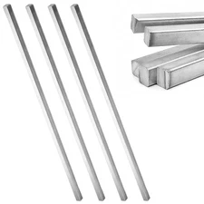 4 Pcs 1/4" x x 12" Square Steel Key Stock, Cold-Drawn Stainless silvery 