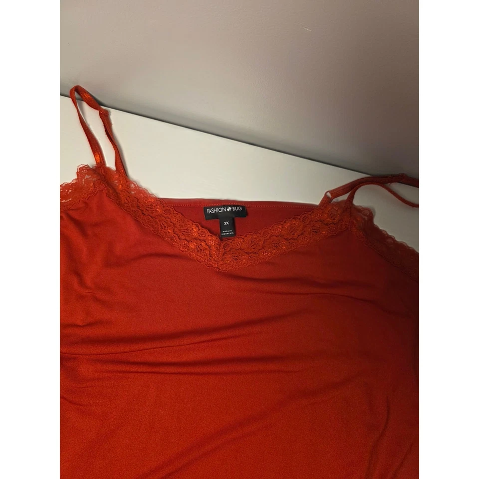Y2K Lace Red Camisole Cami Top Layering Plus Size 3x Casual Bella  Undershirt - Image 3 of 4