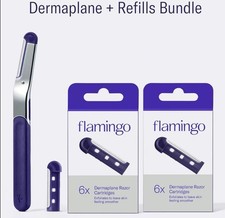Flamingo Dermaplane Razor & Refills Starter Set, 1 Handle + 14 Blade Refills