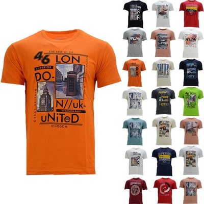 NEU Herren Bedruckte T-Shirts Kurzarm Sommer Baumwolle Rundhalsausschnitt T-Shirts Strand Oberteil