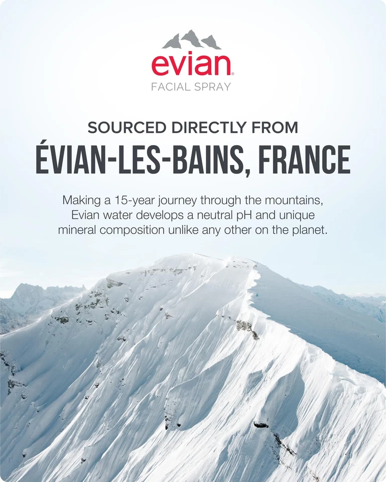 EVIAN FACIAL SPRAY Natural Mineral Water Facial Spray Trio Travel Size 1.7 - Image 2 of 4