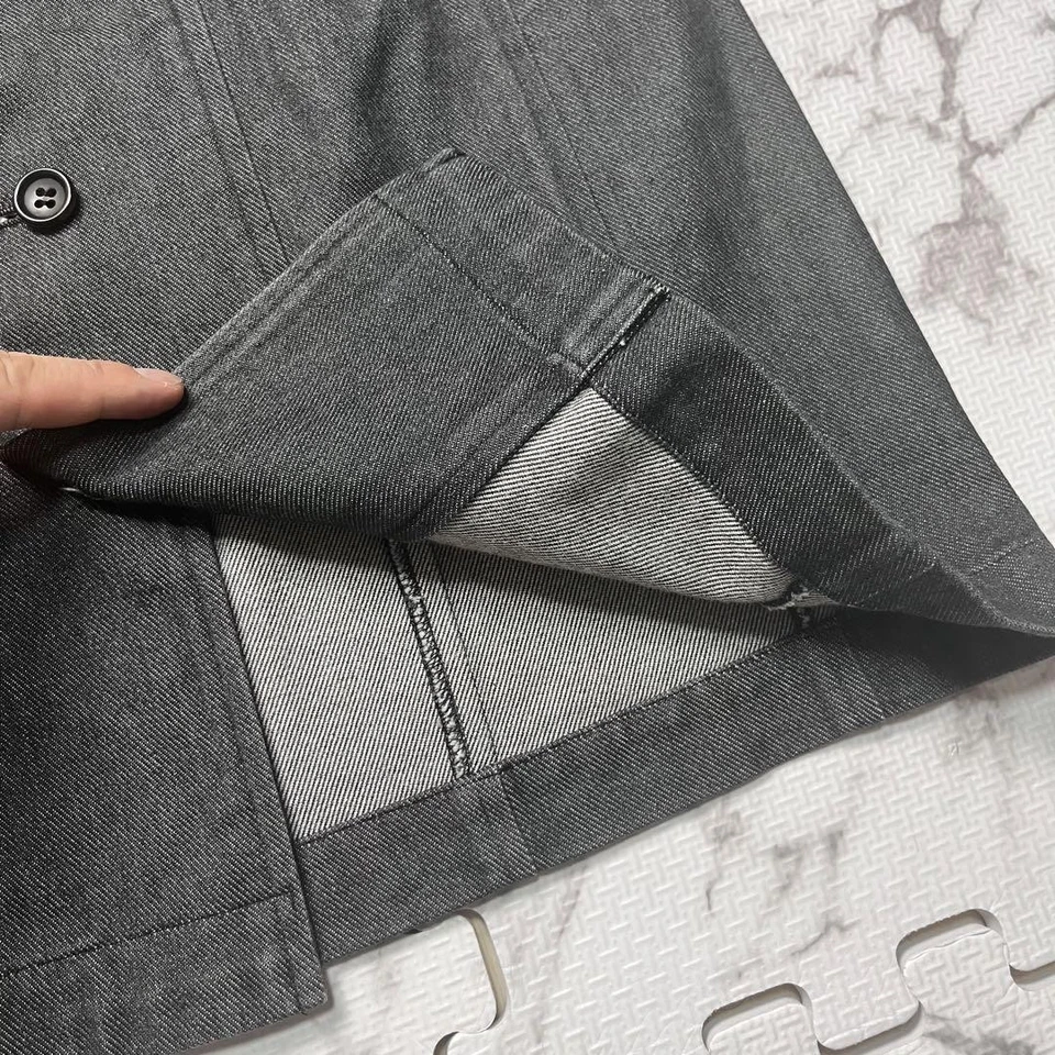 FALDA ENVOLVENTE VAQUERA USADA EXTREMADAMENTE RARA COMME DES GARCONS TEÑIDA ÍNDIGO NEGRA OSCURA Foto 3 de 4