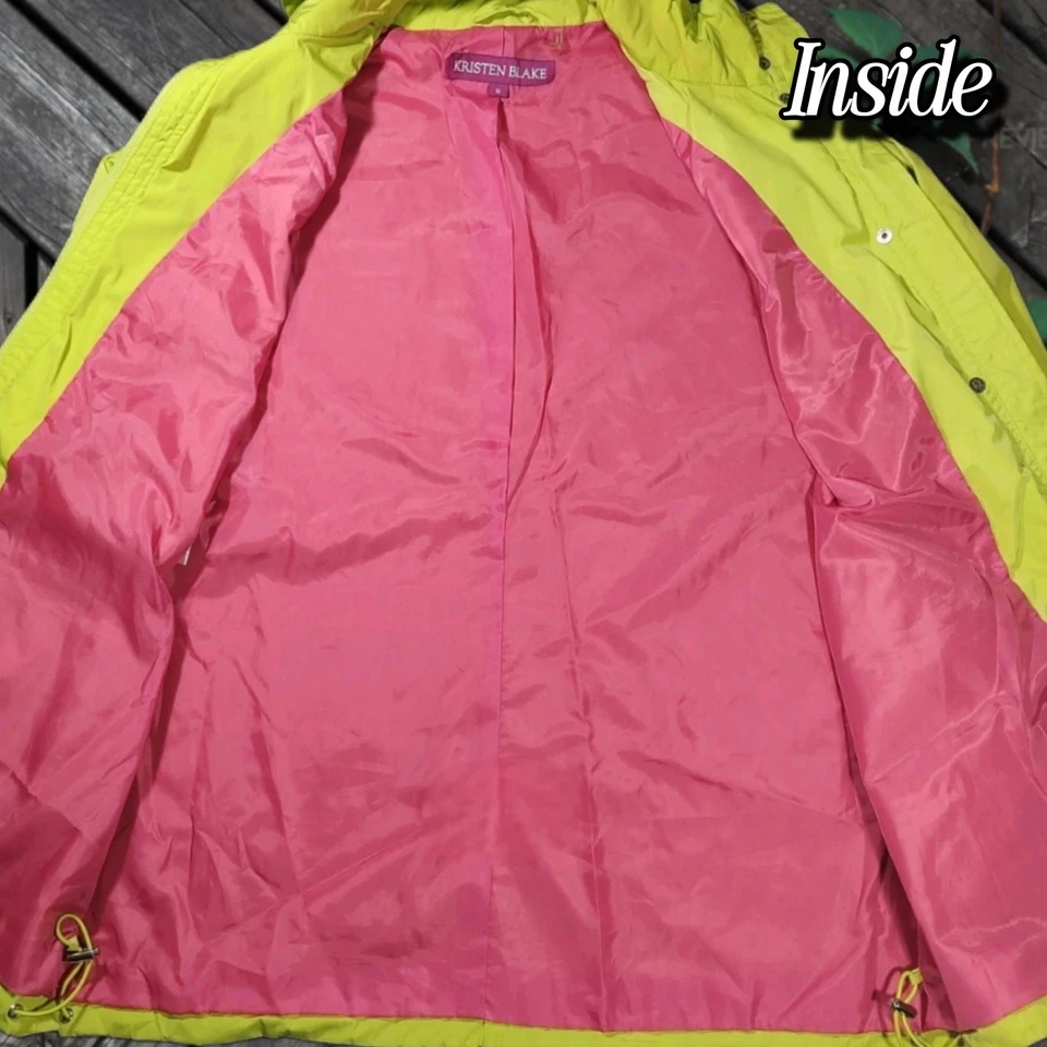 Kristen Blake Αδιάβροχο σε πράσινο χρώμα με λάιμ Γυναικείο Μέγεθος Μέσον  Foto 3 de 4