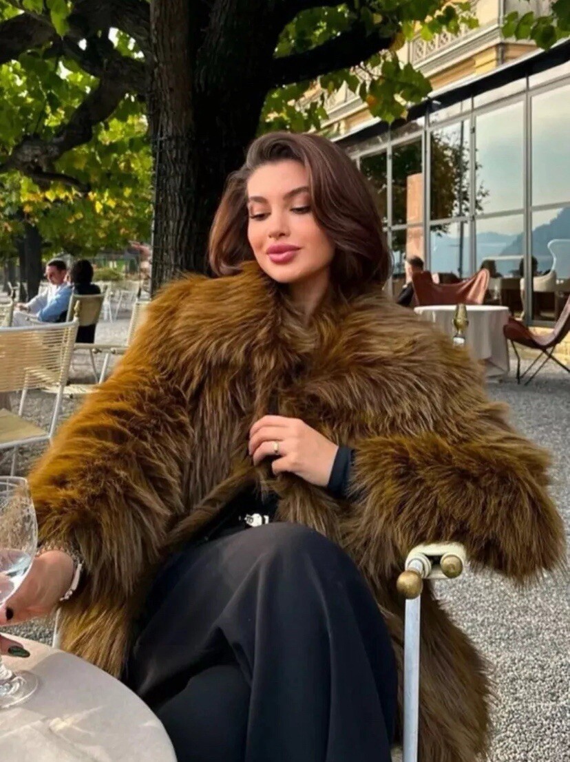 ALTRA CAPPOTTO CORTO PELLICCIA SINTETICA ZARAZW COLLECTION MARRONE SENAPE FW24 25 M L 3833 241