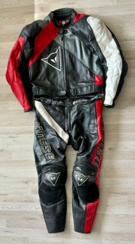 Original 2 pcs leather suit Dainese size 58 XL XXL motorcycle combination race leather suit - Picture 1 of 11