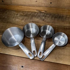 Stainless Steel 4 Piece Nested Measuring Cup Set Standard & Metric Measurements