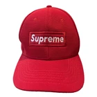 Casquette chapeau logo suprême tissu rouge dos réglable homme femme OSFM