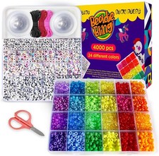 4000 Pcs Pony Beads Bulk, 6 9Mm Friendship Bracelet Making Kit
